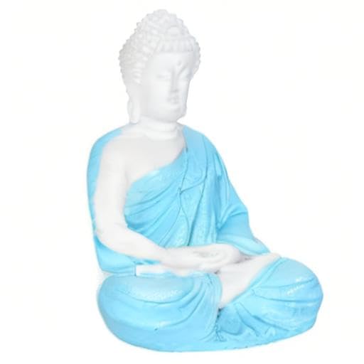 Beautiful Meditating Dhyan Gautam Buddh Bhagwan/God Idol Figurine for Livingroom|Bedroom|Office Desk|Desktop Table|Home Décor|Gifting (5.5-inch) Decorative Showpiece (Blue)