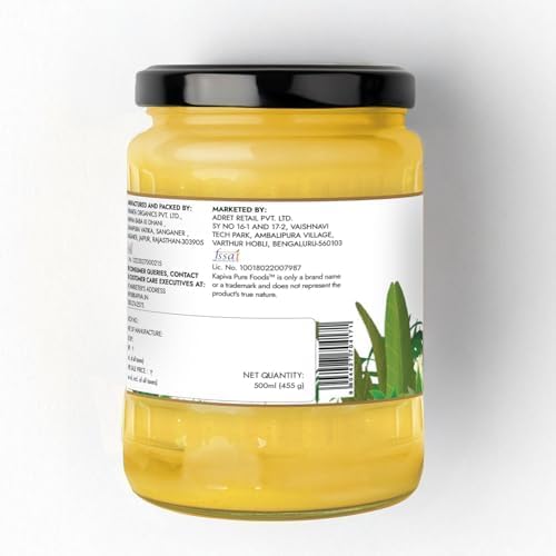 Kapiva Certified A2 Gir Cow Ghee 500ML | Traditional Vedic Bilona Method | Grassfed, Pure & Healthy | Curd-Churned | Premium Glass Bottle | 100% Natural & Lab-Tested | Rich in Nutrition