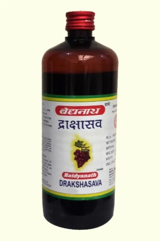 Baidyanath asli ayurved jhansi Drakshasava 450ml | Helps to Preserve the Strength | Effective Solution for Loss of Appetite, Tiredness, Restlessness