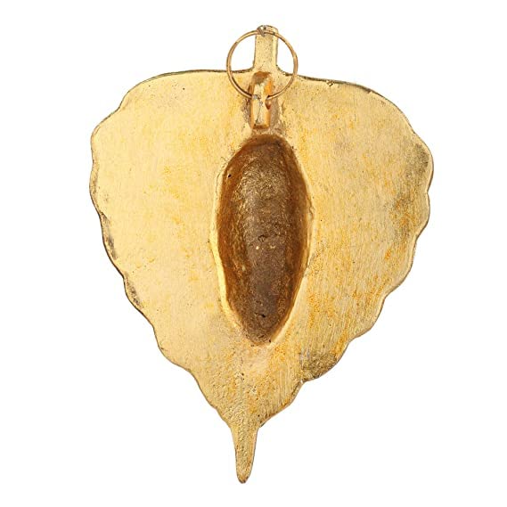 Heaven Decor White Peepal Leaf Gaenesh god Idol Decorative murti Wall Hanging