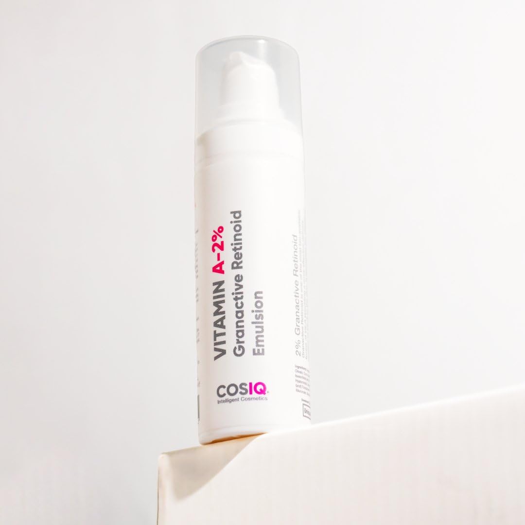 Cos-IQ 2% Vitamin A Granactive Retinoid Emulsion Face Serum | Vit-A Anti Ageing Night Cream Serum for Wrinkles, Fine Lines & Acne | For Women & Men | 30ml