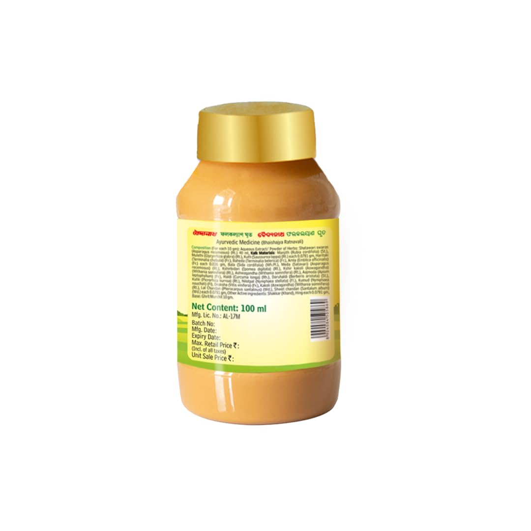 Baidyanath Phalkalyan Ghrita - 100 ml | Ayurvedic Blend with Withania, Triphala, and Asparagus for Women