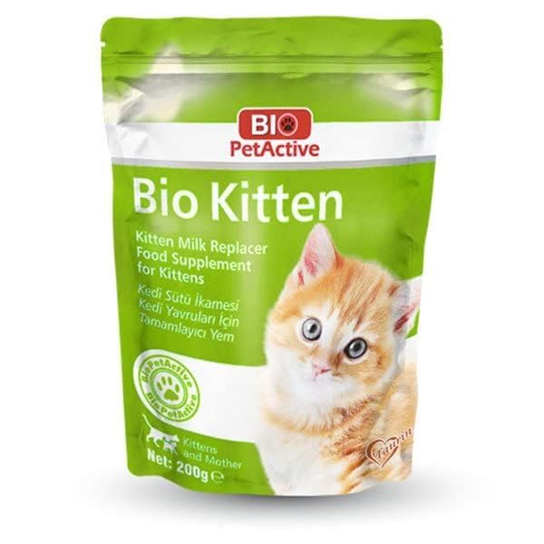 Bio PetActive Kitten Cats Food Milk Replacer Enriched with Vitamins Minerals & Trace Nutritions Helps in Healthy Growth & Development (Size-200gram)
