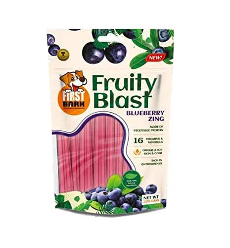 First Bark Fruity Blast Blueberry Vegetable Protein Dog Treat, 225 GMS - Sold by All for Pets