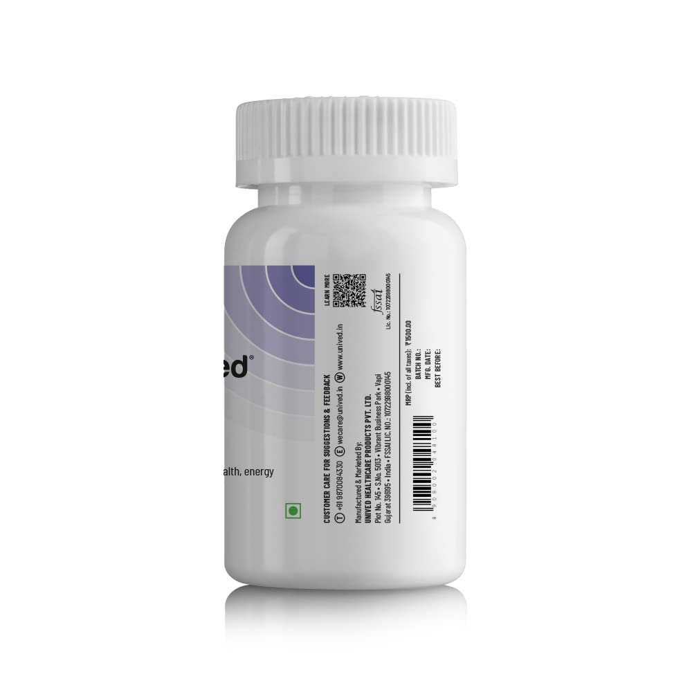 Zephivo Unived Q-Veg, Natural Fermented CoEnzymeQ10 for Heart Health & Potent Anti-oxidant Activity, Highly Bio-Available with Piperine, 200mg Elemental CoQ10-30 caps