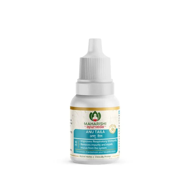 Zephivo Maharishi Ayurveda Anu Taila - Nasal Congestion Relief Oil | Migraine & Sinusitis Treatment | Improve Sensory Perception | Herbal Formula | 10ml