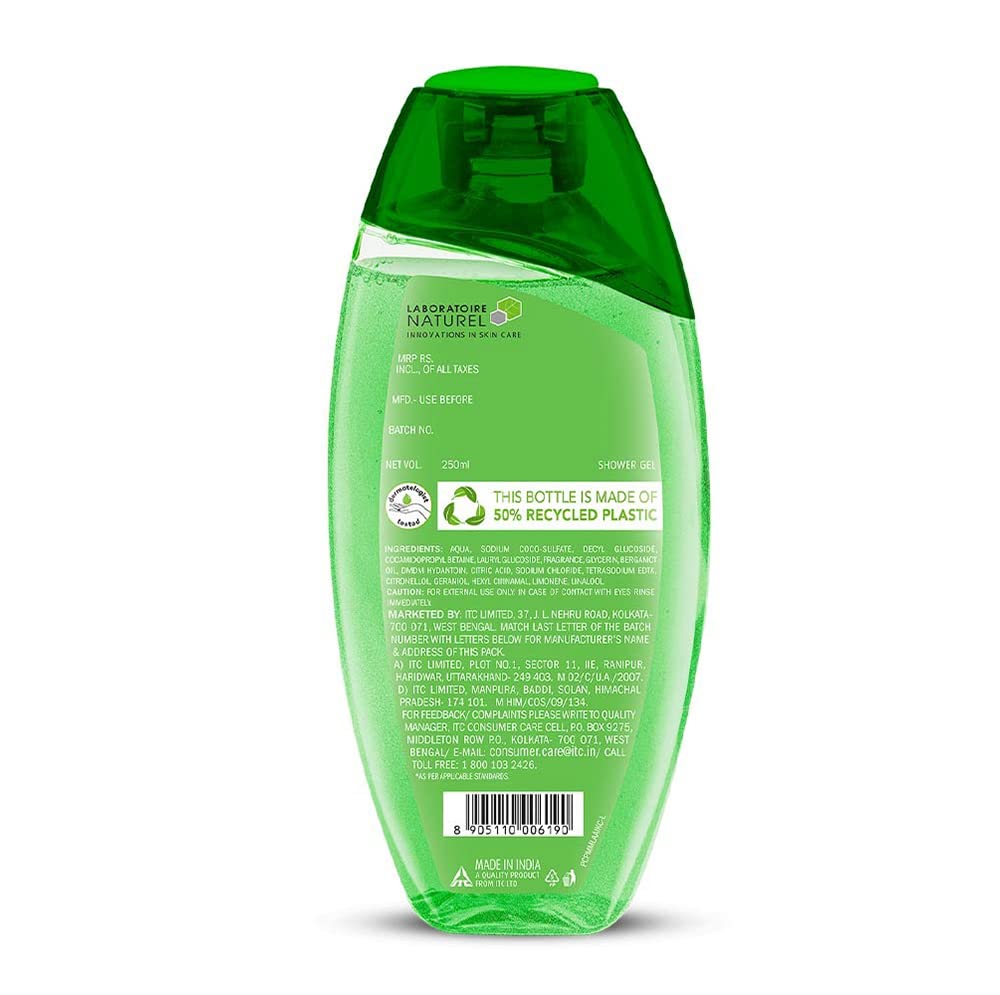 Fiama Happy Naturals Body Wash Shower Gel, 250ml, Yuzu and Bergamot, Body Wash for Women & Men, 97% Natural Origin Content, Safe on Sensitive Skin Bodywash