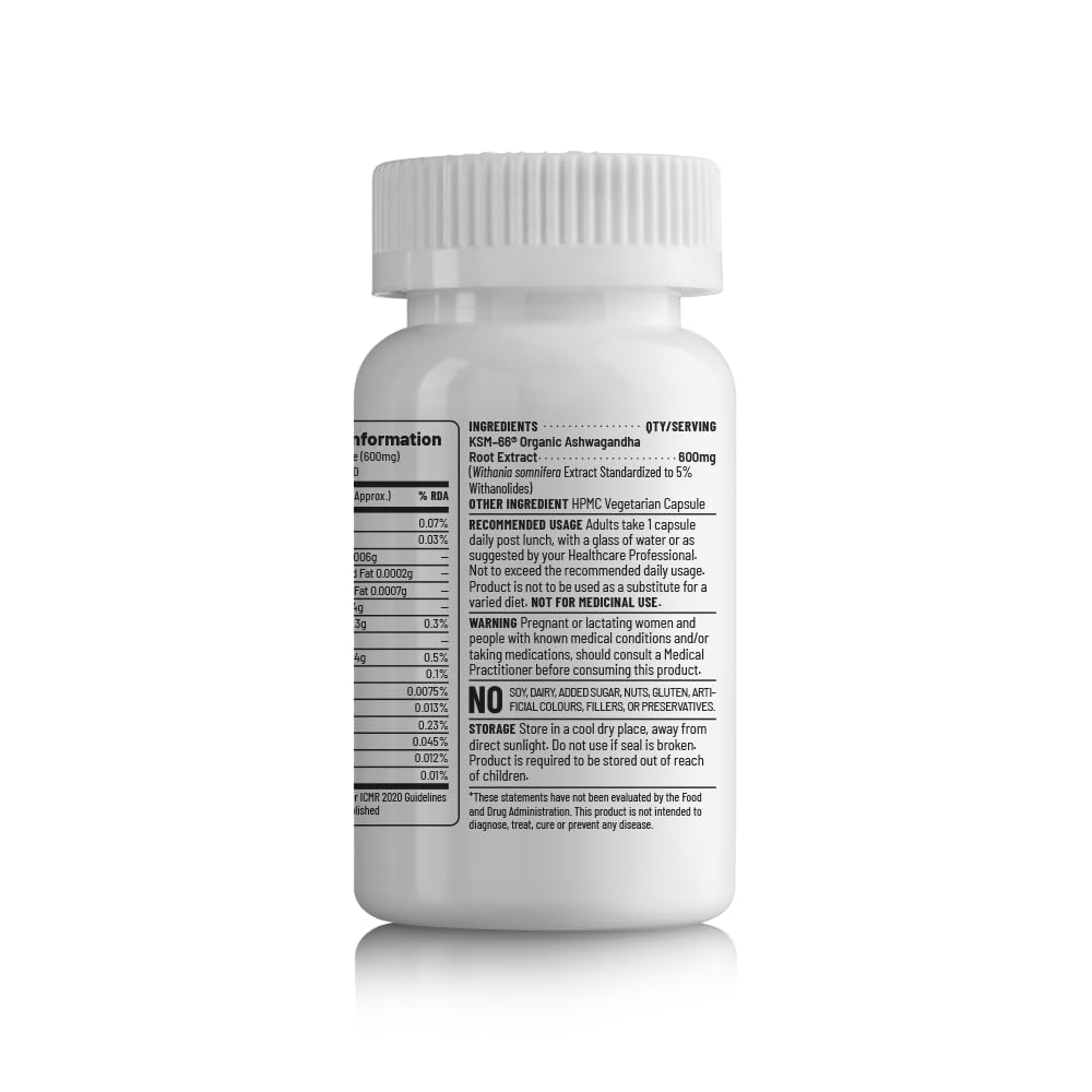 Zephivo Unived KSM-66 Ashwagandha | 600mg Vegan Full Spectrum Root Extract Standardized to 5% Withanolides | for Stress, Anxiety, Endurance, & Strength (30 Vegan Caps)