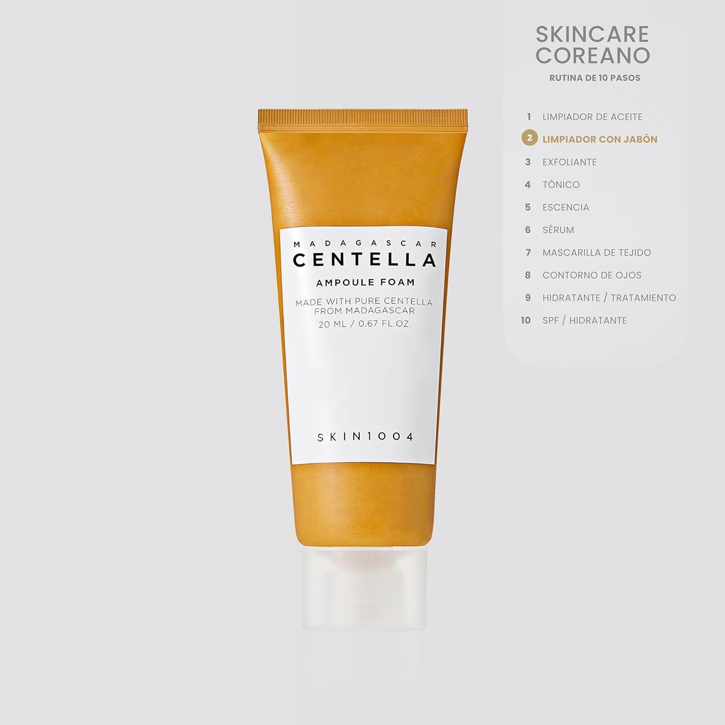 SKIN1004 Madagascar Centella Ampoule Foam Cleanser | Gentle Hydrating Face Wash, 20 ml