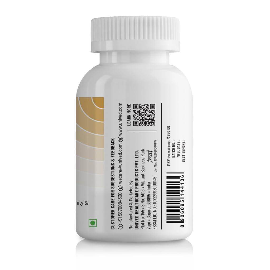 Zephivo Unived NAC | N-Acetyl-L-Cysteine 600mg | Supports Respiratory, Immune, and Skin Health | 60 Vegan Capsules