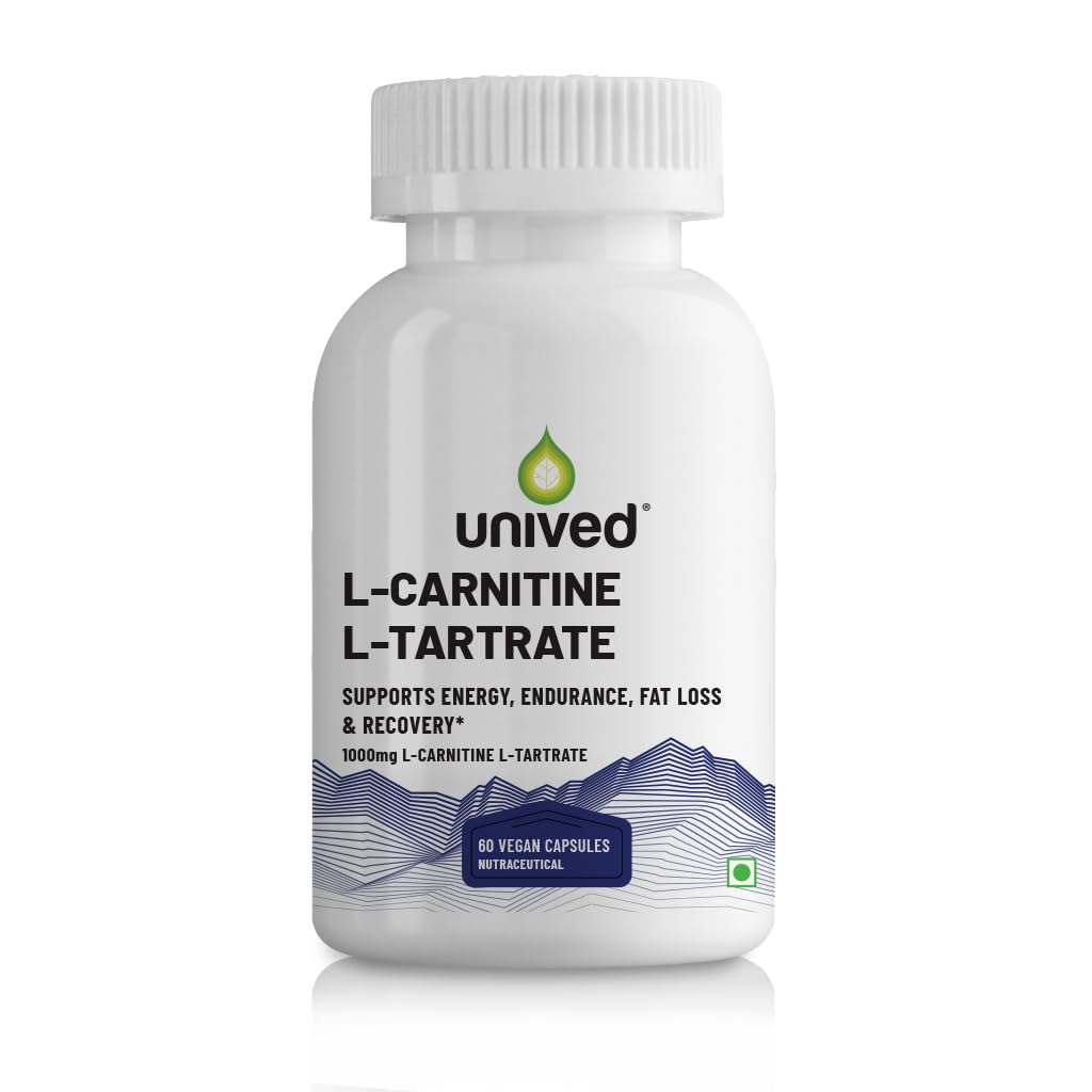 Zephivo Unived L-Carnitine L-Tartrate 1000mg, Supports use of Fat for Energy, 60 Vegan Caps