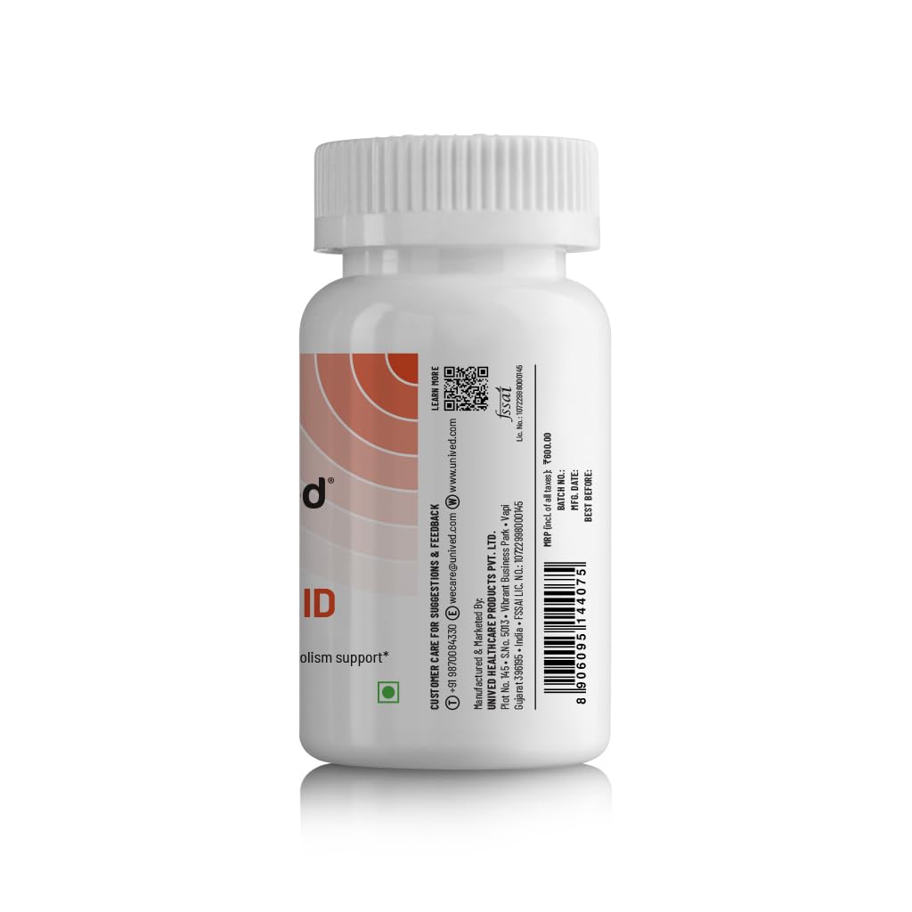 Zephivo Unived Alpha Lipoic Acid 300 mg | Healthy Blood Sugar Level | Boosts Liver Function | Boosts Energy Production | 30 Vegan Capsules |
