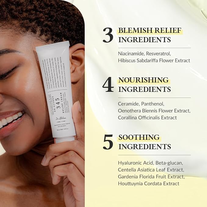 Dr.Altheas 345 Relief Cream, Daily Skin Care Face Moisturizer Korean Intensive Repair & Soothing Acne, Oily, Sensitive Skin Cream with Niacinamide, Panthenol for All Skin Types, 50ml