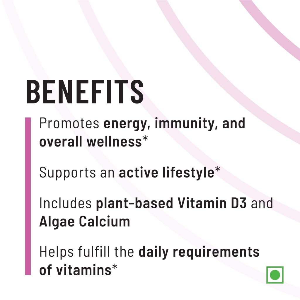 Zephivo Unived Basics Multivitamin & Minerals For Women, 100% Rda Of All Vitamins With Algae Calcium & Plant-Based Vitamin D3 Plus Important Minerals, Complete Formulation For Health & Wellbeing - Capsule