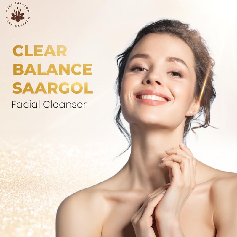 Clear balance Saargol Facial Cleanser|Enriched With Saffron,Vitamin C&E To Help Exfoliate,Moisturize,And Brighten Your Skin,For A Balanced,And Radiant Complexion|Men And Women|All Skin Types|100 Ml
