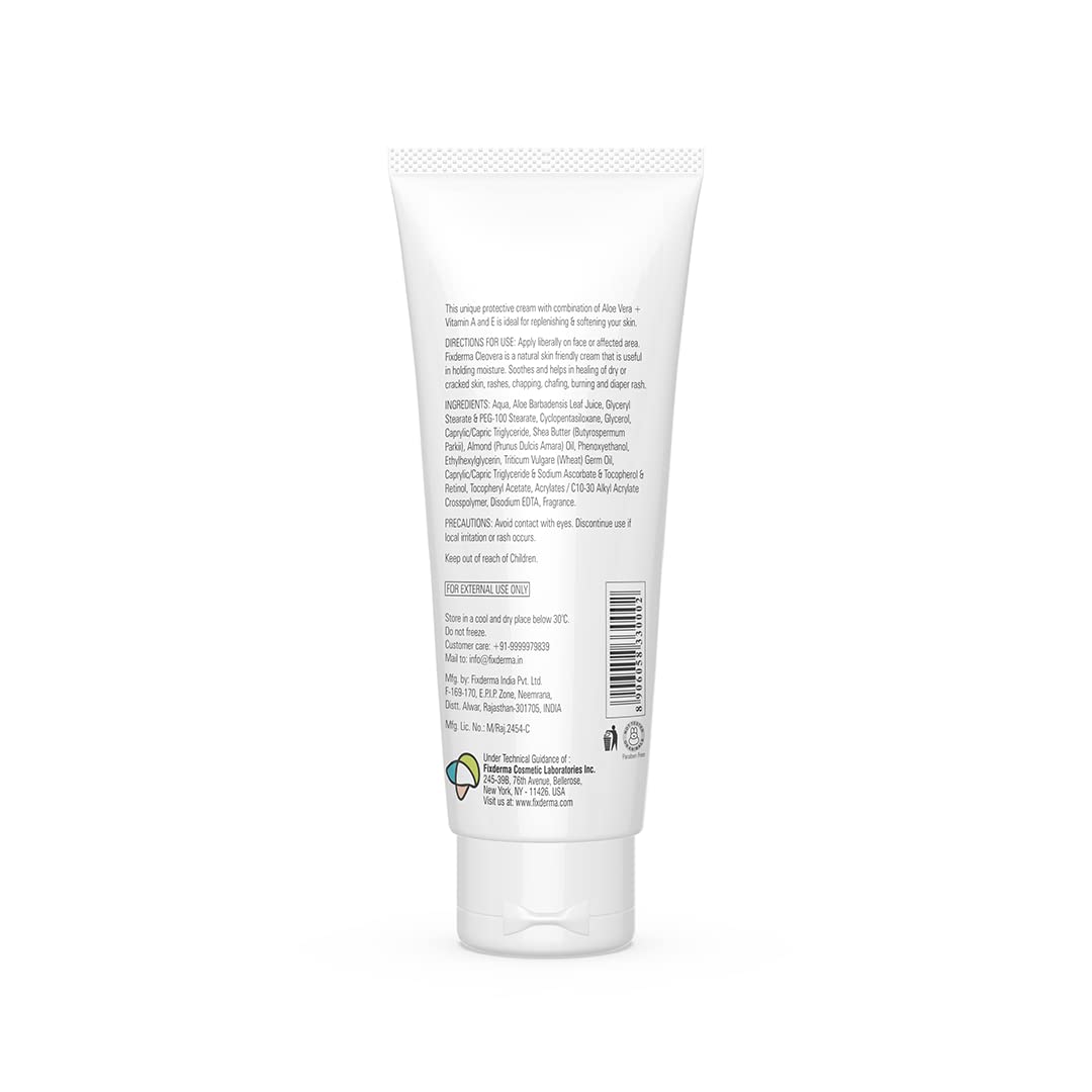 Fixderma Cleovera cream Skin moisturizer with Aloe vera, reduces inflammation & redness, soothing & hydrating cream after shaving Paraben free-60gm