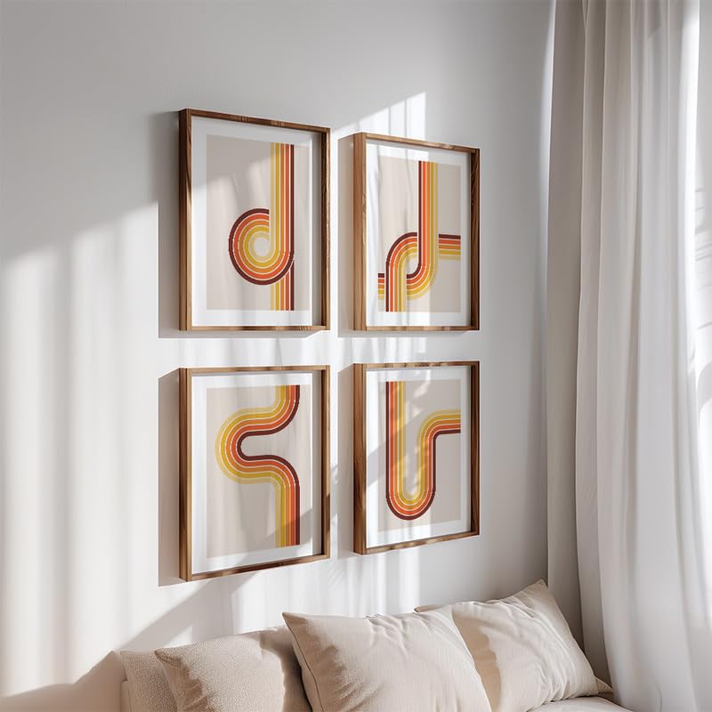 Set of 4 Geomatric Wall Painting for Bedroom & Paintings for Living Room Wall Decor - (10.5X13.5 Inch, Wall Art Paintings)
