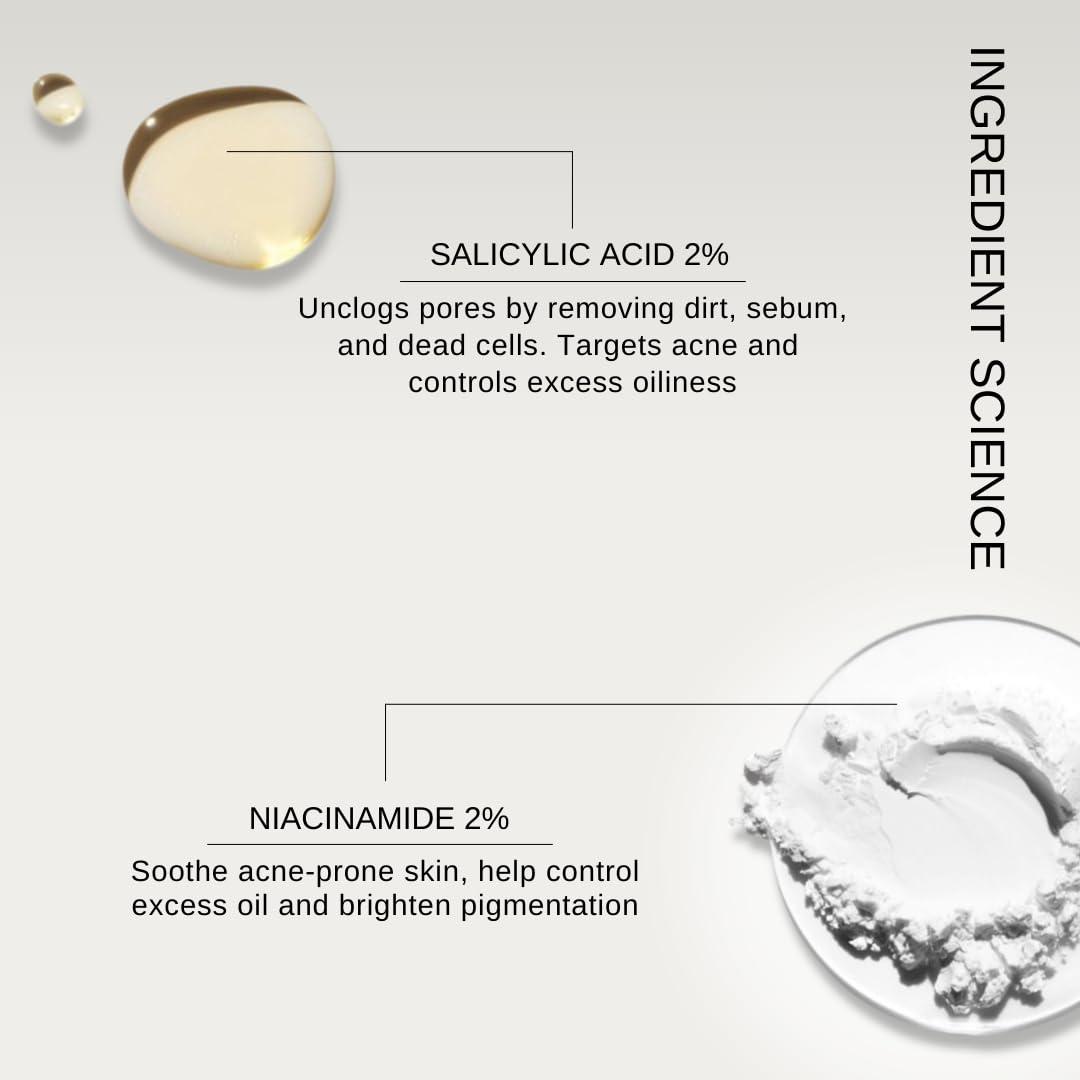 The Formularx 2% BHA Exfoliating Serum, 2% Salicylic Acid, and Niacinamide Face Serum for Acne Prone Skin and Blackheads,Suitable for Oily Skin, Beginner and Sensitive Skin Friendly, 100ml