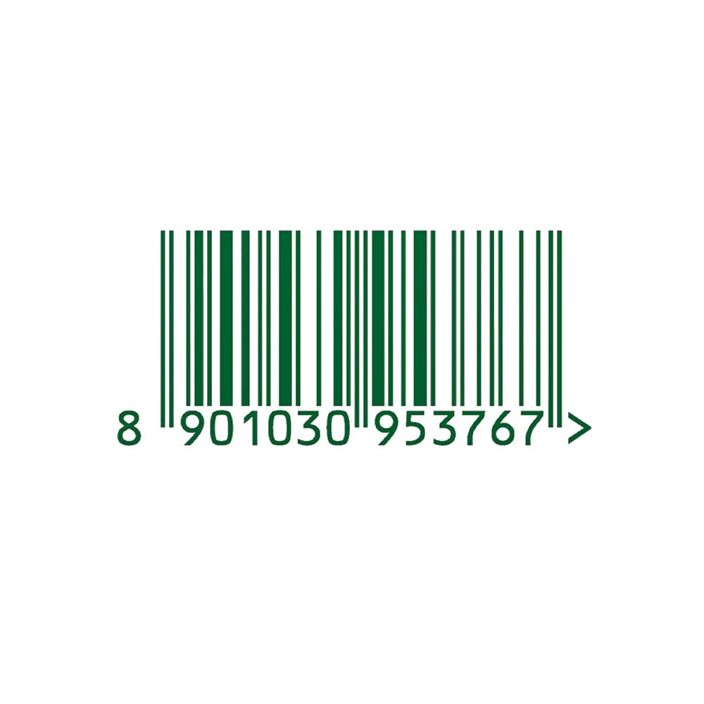 Green barcode with a sequence of numbers on a white background