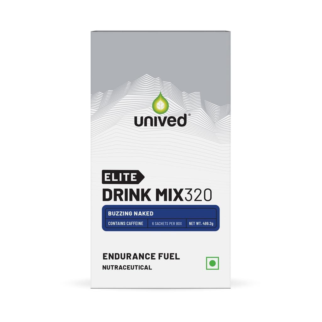 Zephivo Unived Elite Drink Mix 320 | High Calorie Energy Drink | 2:1 Ratio & 80g Carbohydrates with 1705mg Essential Electrolytes | Endurance Athletes Sports Drink (Buzzing Naked (100mg Caffeine))