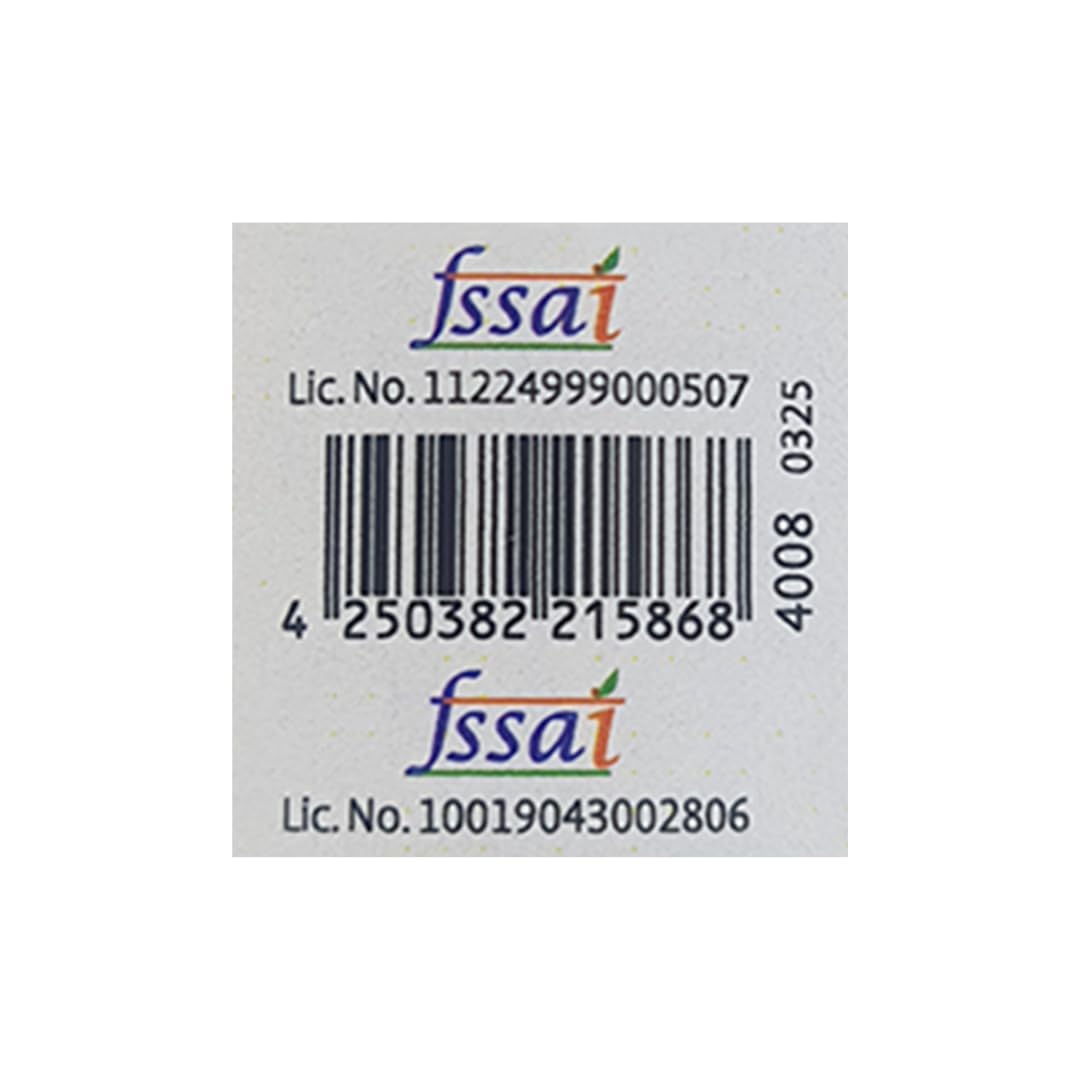 FSSAI label with a barcode on a white background