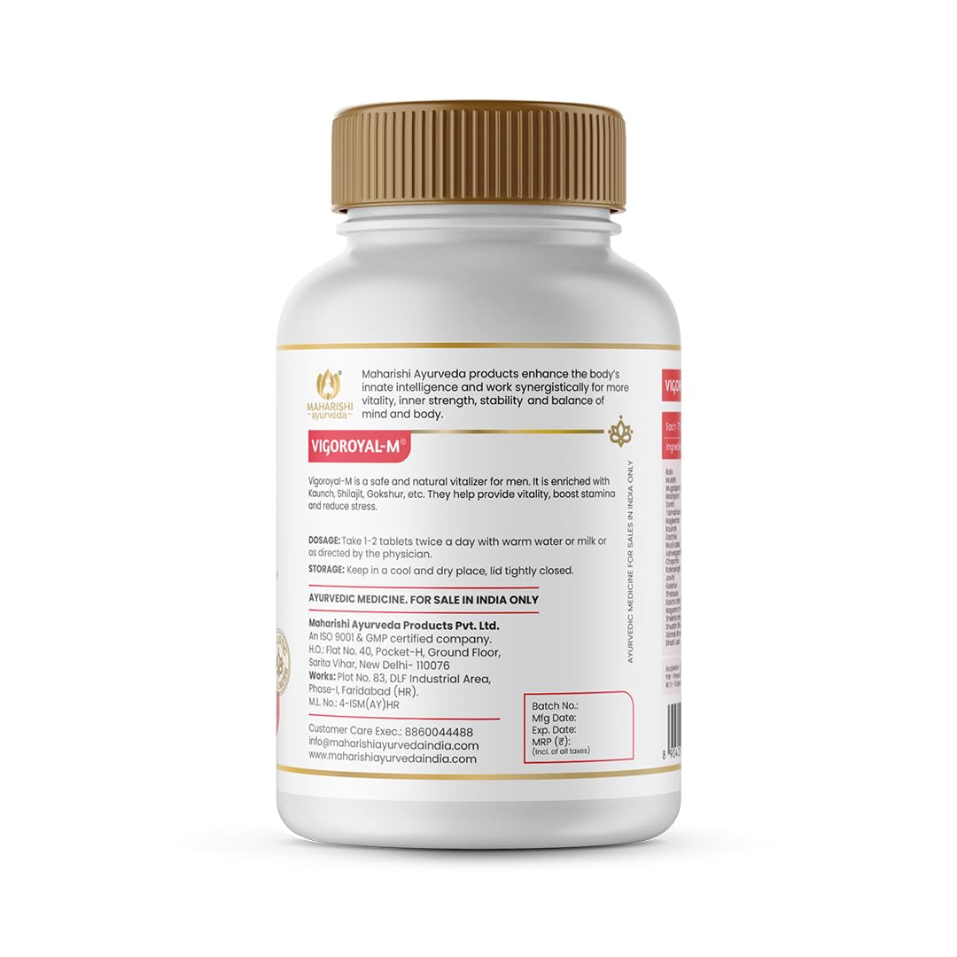 Maharishi Ayurveda Shilajit Tablets | Vigoroyal M- Infused with Original Shilajit | Natural Shilajeet - 60 tablets
