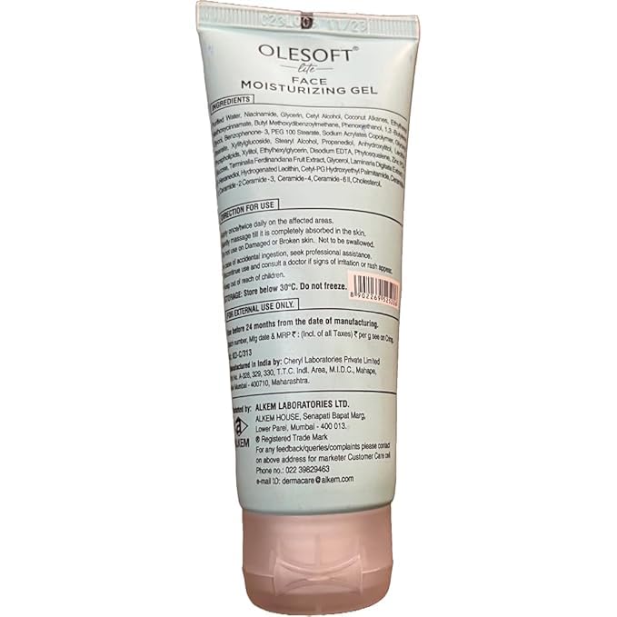 Olesoft Lite Face Moisturizing Gel Spf 50 | Broad Spectrum UVA/UVB Protection | Lightweight, Non-Greasy Sunscreen for All Skin Types – 50g