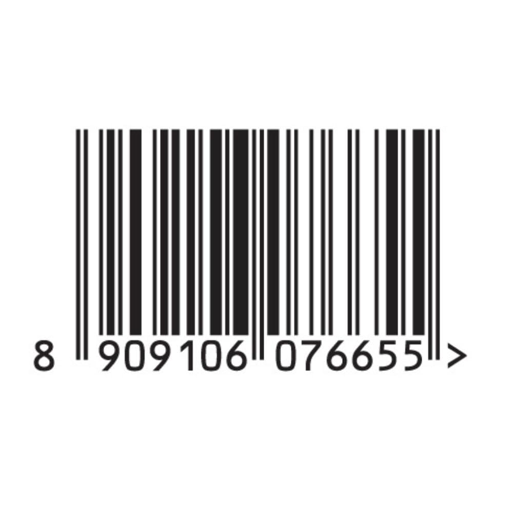 Barcode with a series of numbers on a white background