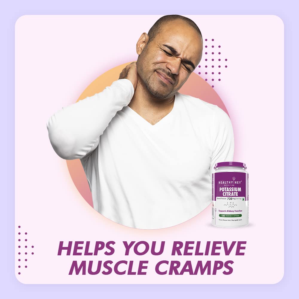 Zephivo HealthyHey Nutrition Potassium Citrate -120 Vegetable Capsules