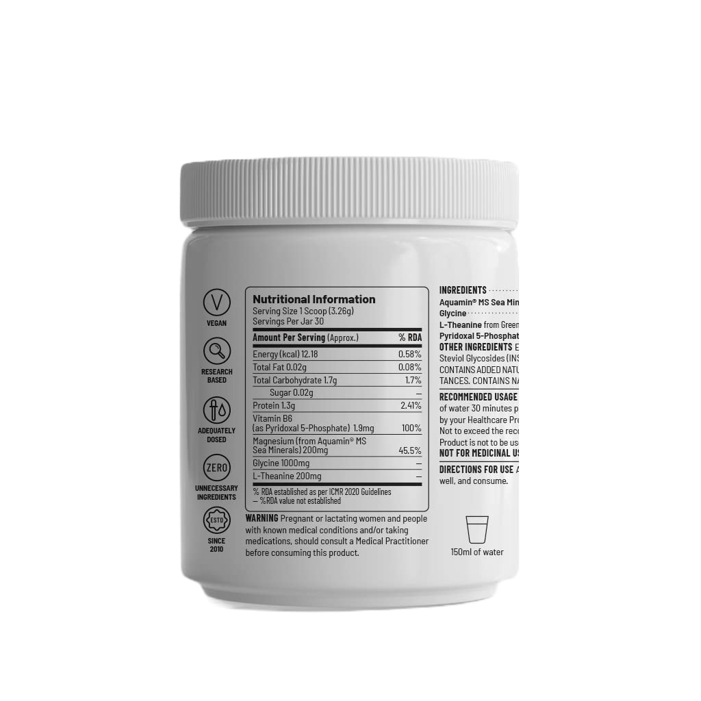 Zephivo Unived Luna | Relaxation Calmness & Deep Sleep | Aquamin Magnesium, KSM-66 Ashwagandha, Glycine, L-Theanine | Melatonin Free | 30 Servings