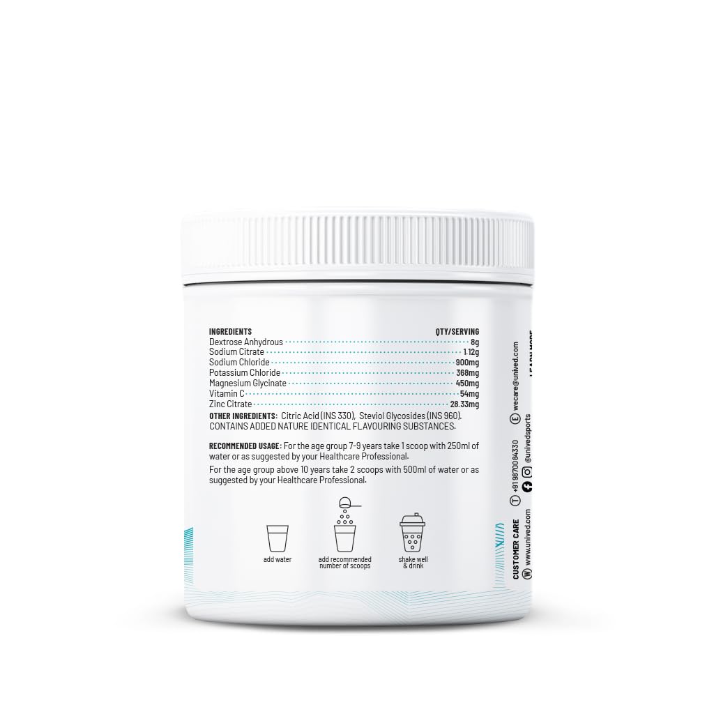 Zephivo Unived Junior’s Hydration Mix | For Young Athletes | For Energy and to Replenish Lost Electrolytes & to Rehydrate | Essential Electrolytes with Vitamin C & Zinc | Ages 7-18 (Unflavoured)