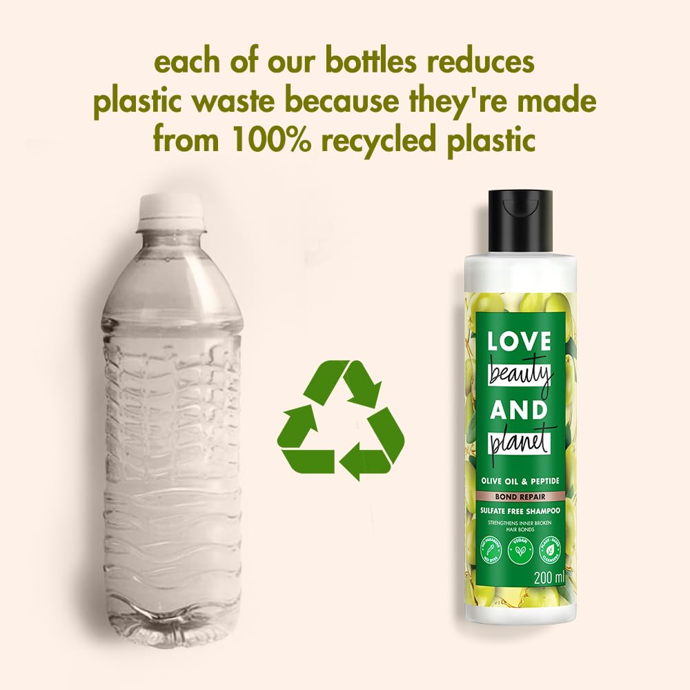 LBP Olive Oil & Peptide Bond Repair Shampoo|No Sulfates,No Paraben, 200ml