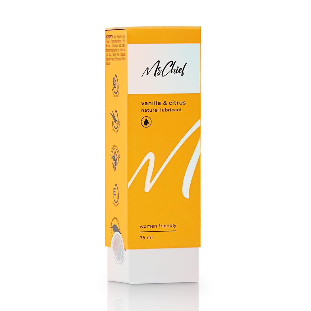 MsChief Vanilla and Citrus Lube Natural Lubricant Gel for Men & Women | Sugar & Paraben Free | With Natural pH | 75ml