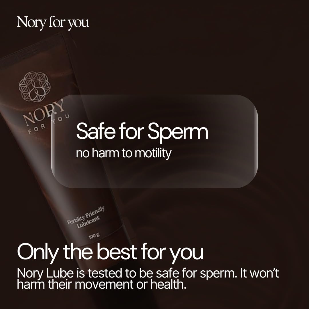 Nory First Fertility Friendly Personal Water Based Lube (100gm) Organic, Non-Staining Aloe Vera Lubricant Gel for Privacy, Natural Luber for Men & Women