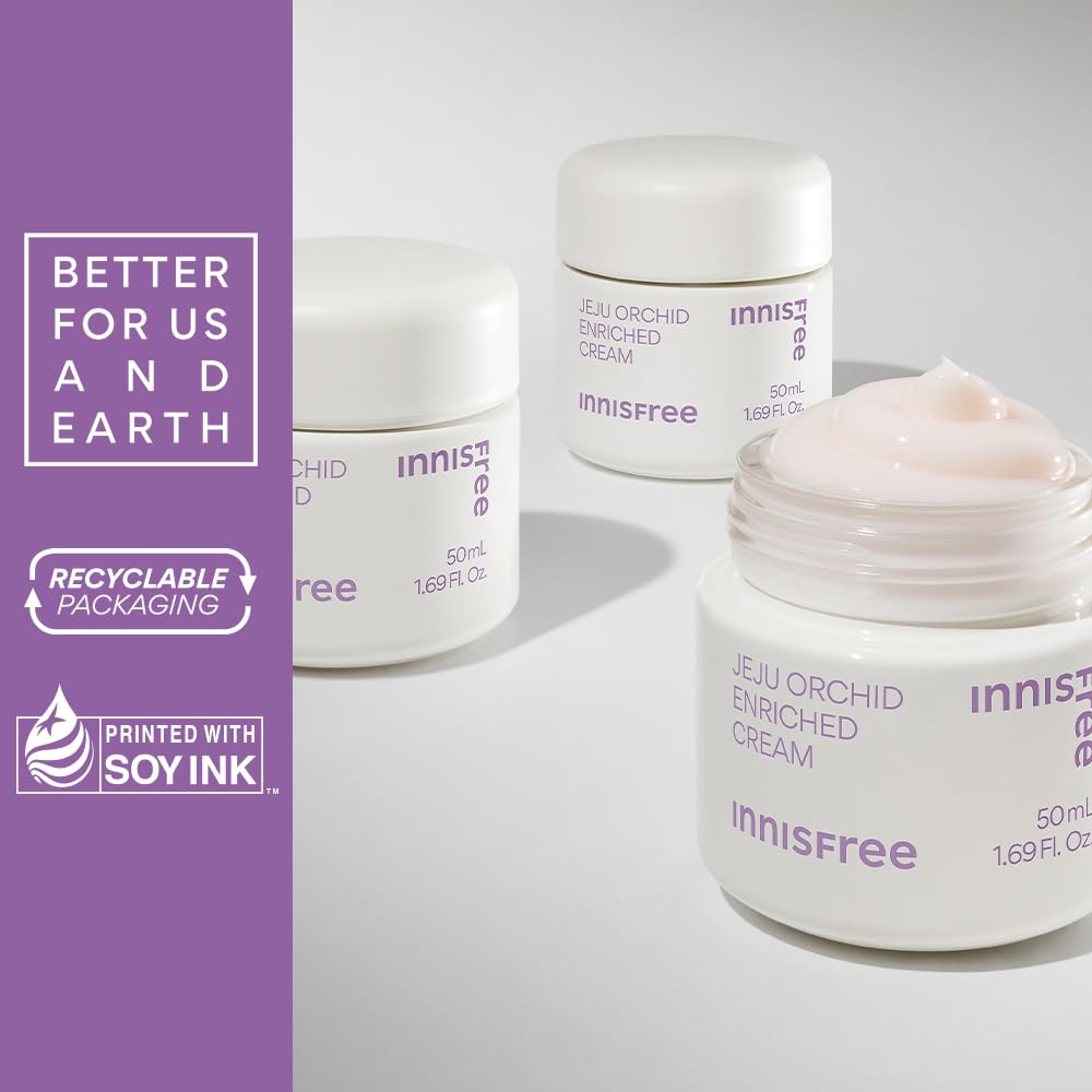Innisfree Jeju orchid Face Moisturiser for Elasticity, Brightening and Nourishing | Moisturiser with Anti Aging Care with Hyaluronic Acid and Peptides-50ml
