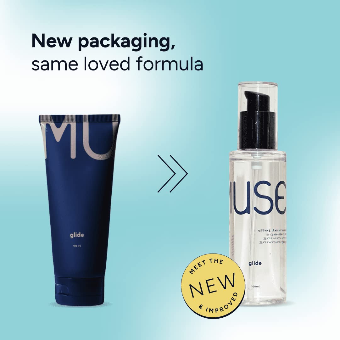 MYMUSE Glide Aloe Water Based Lube 50 ml, Jelly for Men & Women | Natural Ingredients | Non-Sticky and Stain-Free | pH Balanced