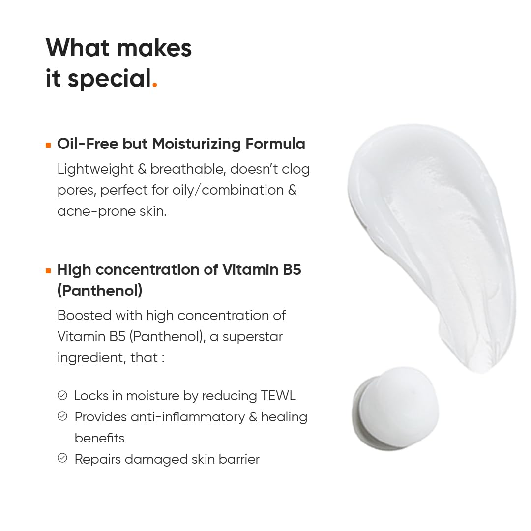 Minimalist Dehydrated Skin Moisturizer with 10% Vitamin B5 for Oily & Acne-Prone Skin | Oil-Free Hydration & Lightweight Gel Formula for Damaged Barrier Repair | Fast-Absorbing & Non-Sticky Lightweight Winter Cream | 50 grams