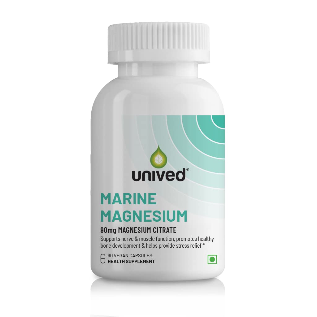 Zephivo Unived Marine Magnesium, Natural Aquamin Magnesium from Sea Water, Supports Enzyme Function & Energy Production, 60 Vegan Capsules