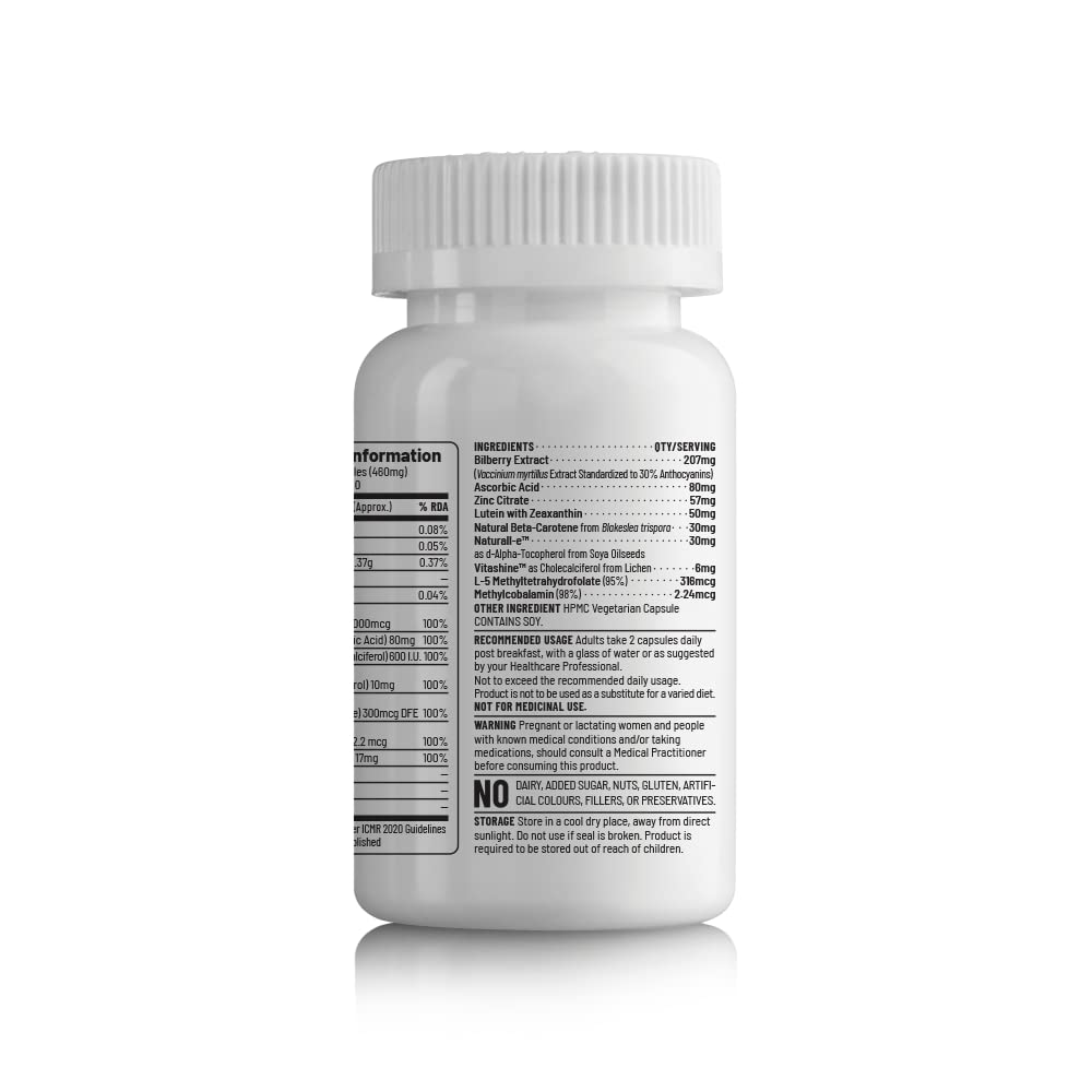 Zephivo Unived Eye Health | Lute-gen® & Zea-Gen® (Lutein : Zeaxantin), Grape Seed Extract, Vegan Vitamins D3, B12, A, and Zinc | for Macular Degeneration, Blue Light, Dry Eyes, Vision Support | 60 Caps