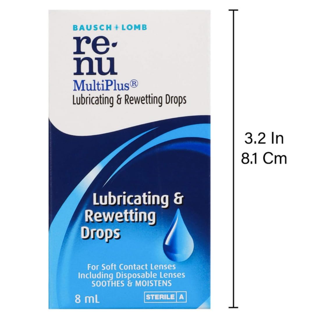 Bausch & Lomb Renu Multiplus Lubricating & Rewetting Drops, 8ml