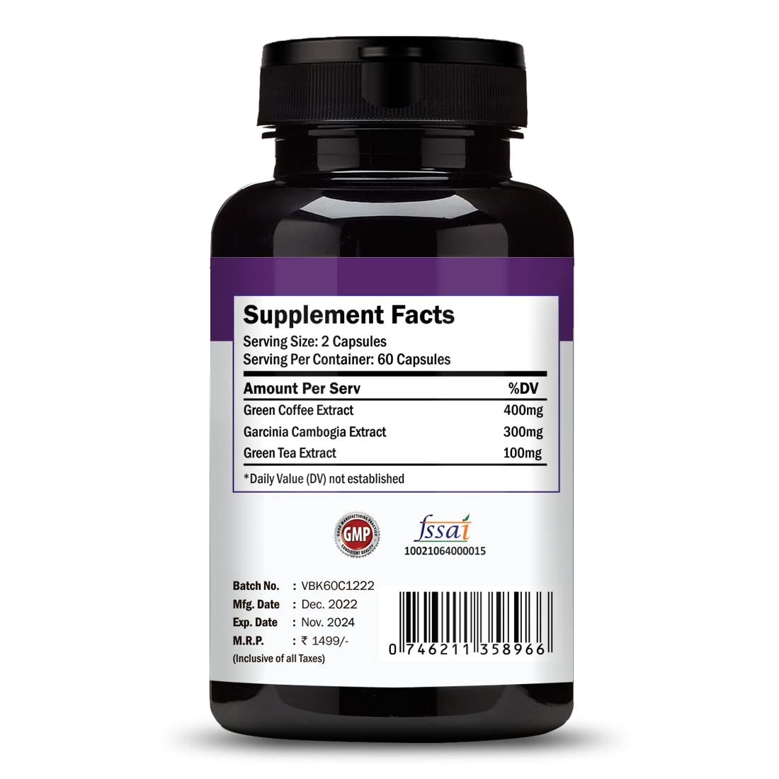 Supplement bottle with label showing 'Supplement Facts' on a white background