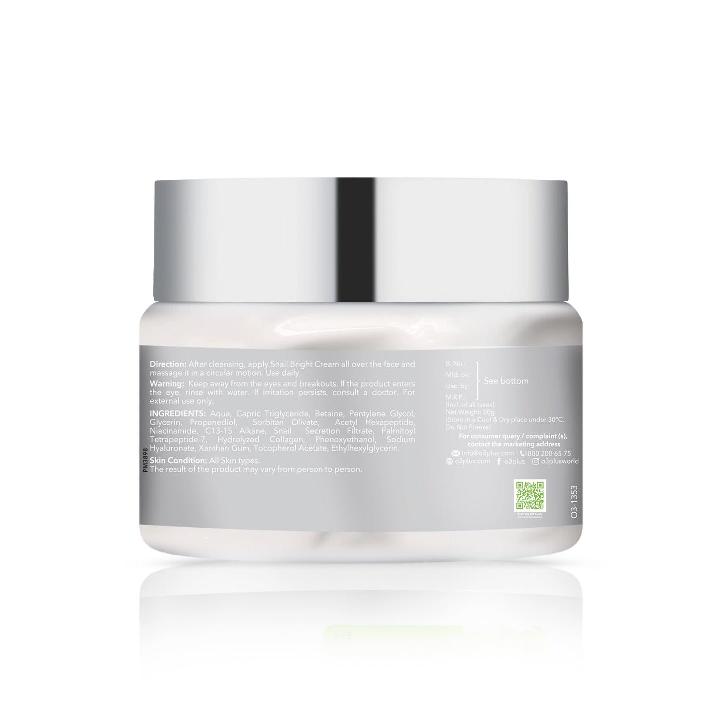 O3+ Snail Bright All in 1 Cream, 50g