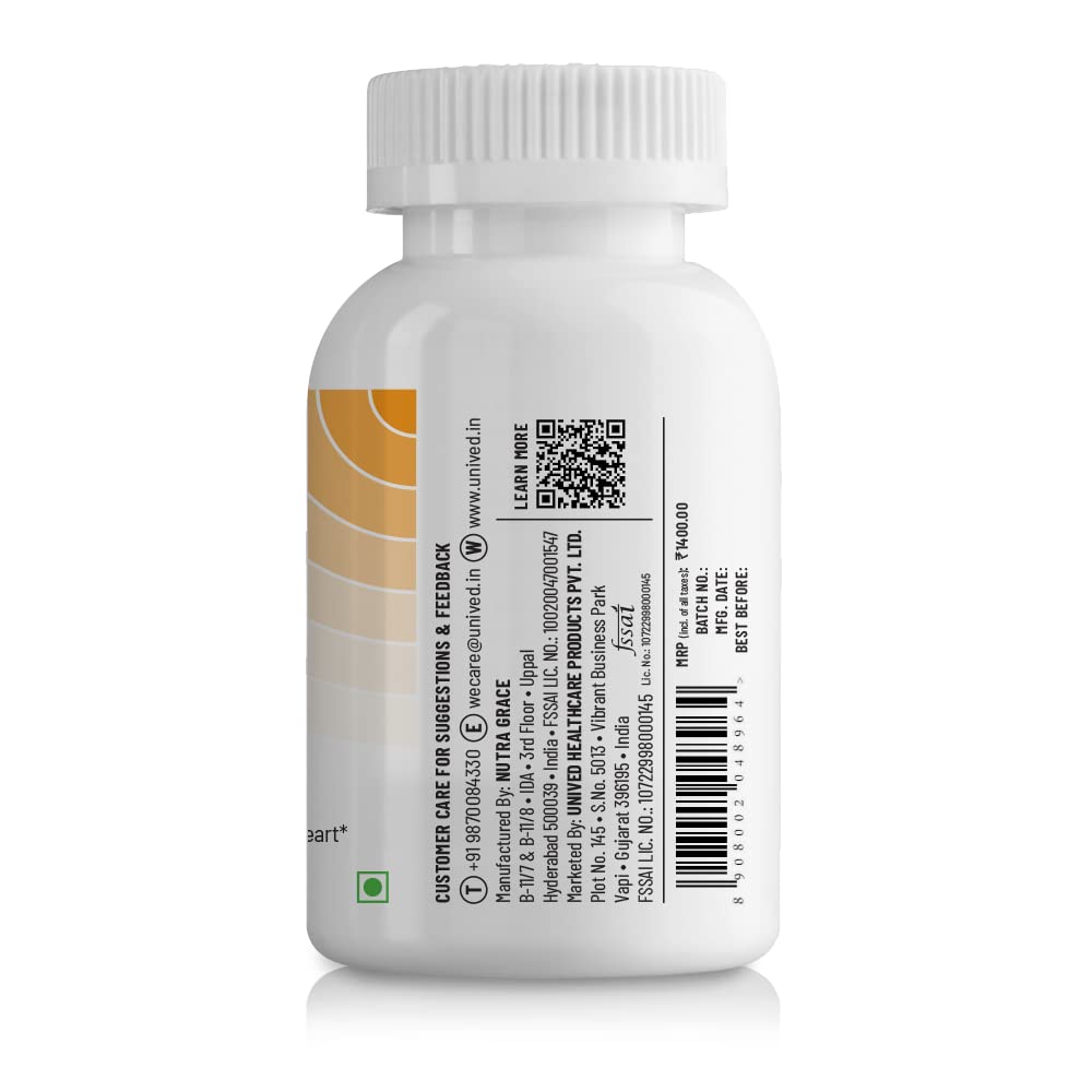 Zephivo Unived Ovegha Vegan Omega-3 DHA | 1000mg Algae Oil 500mg DHA Per Serving (highest DHA/serving) | for Heart, Hair, Skin, Joint, Brain & Eye Health | 60 Vegan Capsules