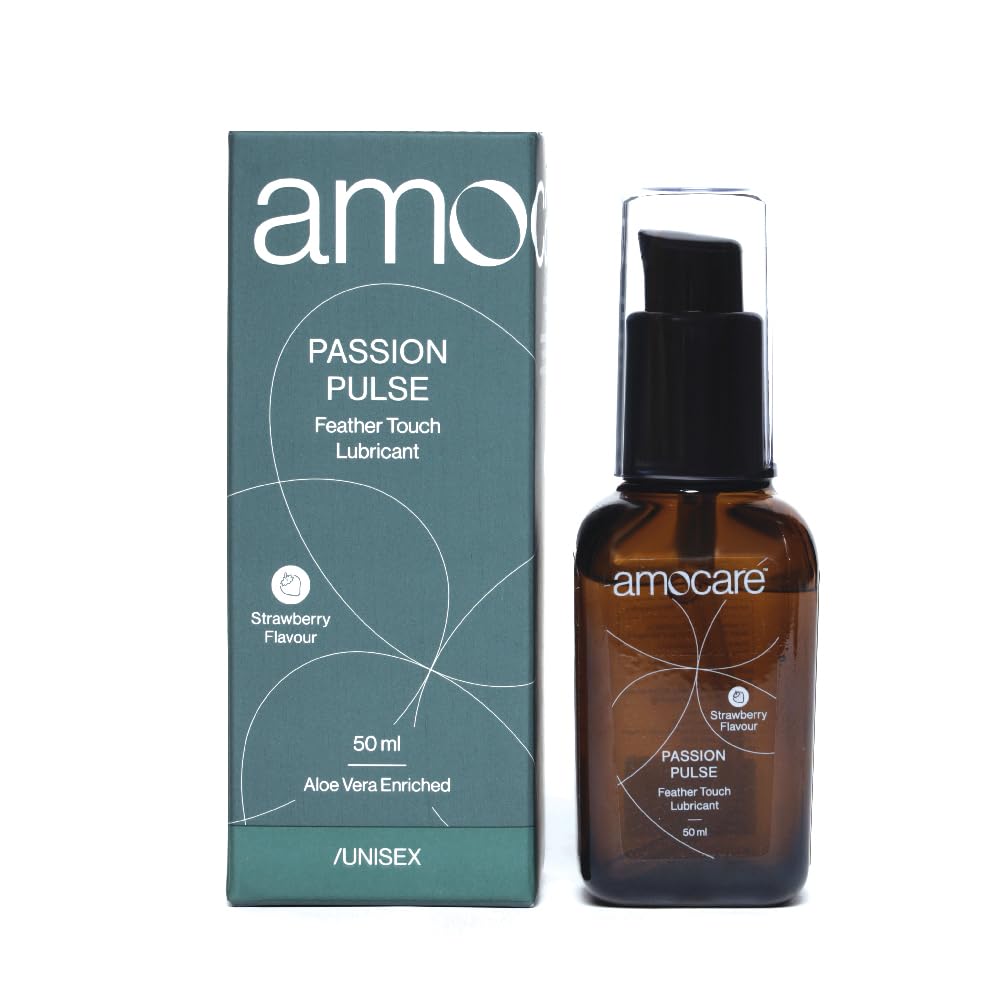 Amocare Long Lasting Lubricant Gel for Men & Women | Dermatologically Tested and pH balanced | Water-based, non-sticky, and no Nasties formula | Toy & Condom Compatible | Strawberry Flavour | 50 ml