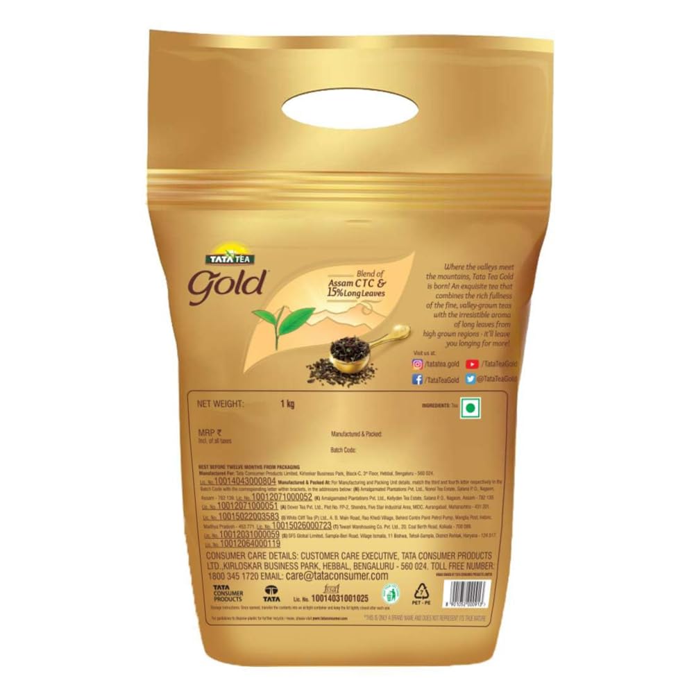 Tata Tea Gold , Premium Assam Teas With Gently Rolled Aromatic Long Loose Leaves, Rich & Aromatic Chai, Black Tea