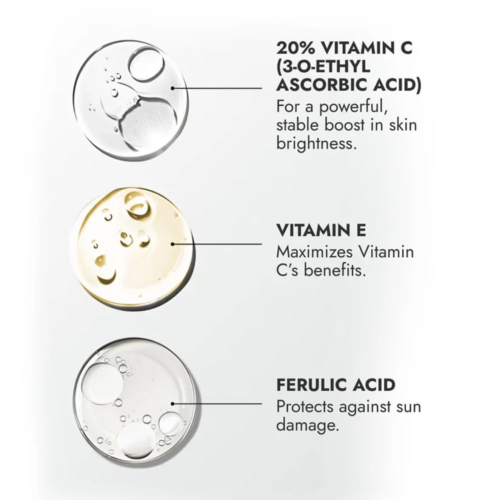 Cos-IQ 20% Vitamin C Serum, 30ml | With Vitamin E & Ferulic Acid | Glowing & Brightening Skin | Anti-Aging Serum for Wrinkles, Fine Lines & Dark Spots | All Skin Types | 30-Days Pack
