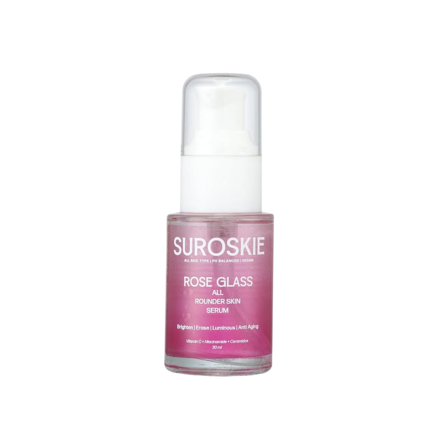 Suroskie Rose Glass All Rounder Face Serum 30Ml | Korean-Inspired Glow | With Vitamin C, Kojic & Hyaluronic Extract | Glowing, Brightening & Hydrated Skin | All Skin Types | Face Serum For Men & Women