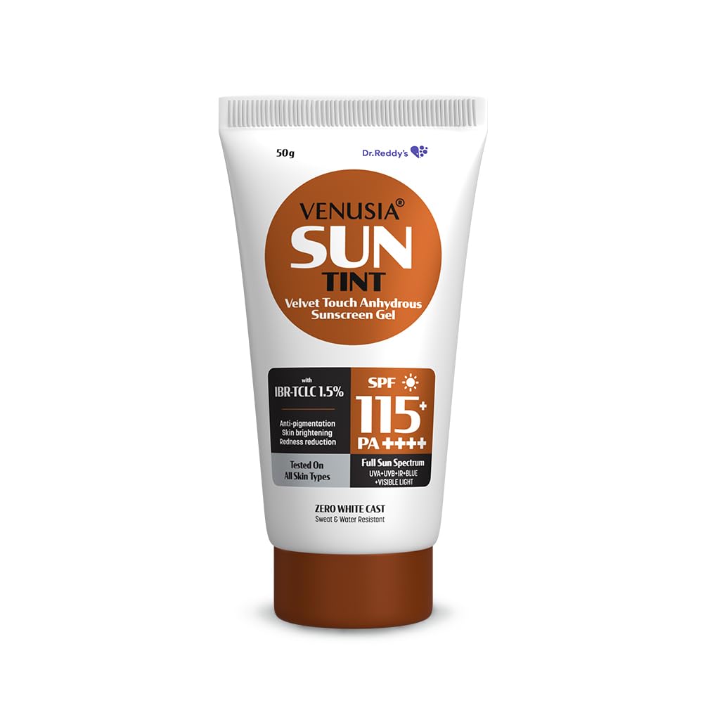 VENUSIA Dr. Reddy's Sun Tint SPF 115|India's First Sunscreen with the Highest SPF|Matte-finish|Full Spectrum 12-Hour Protection|Reduces Pigmentation|Zero White Cast|Hypoallergenic and Paraben-free|50g