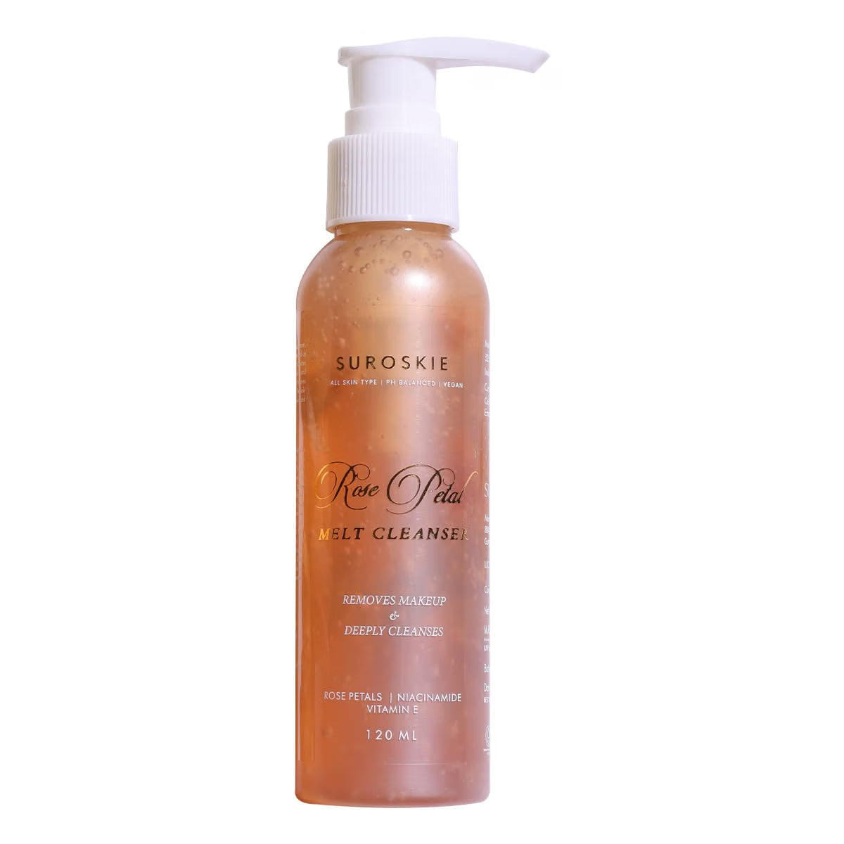 Suroskie Rose Petals Melt Cleanser 120Ml |2-In-1 Face Wash & Makeup Remover | Rose Water, Niacinamide & Vitamin E For Nourished, | Brightens & Glow | Suitable For All Skin Types – Men & Women
