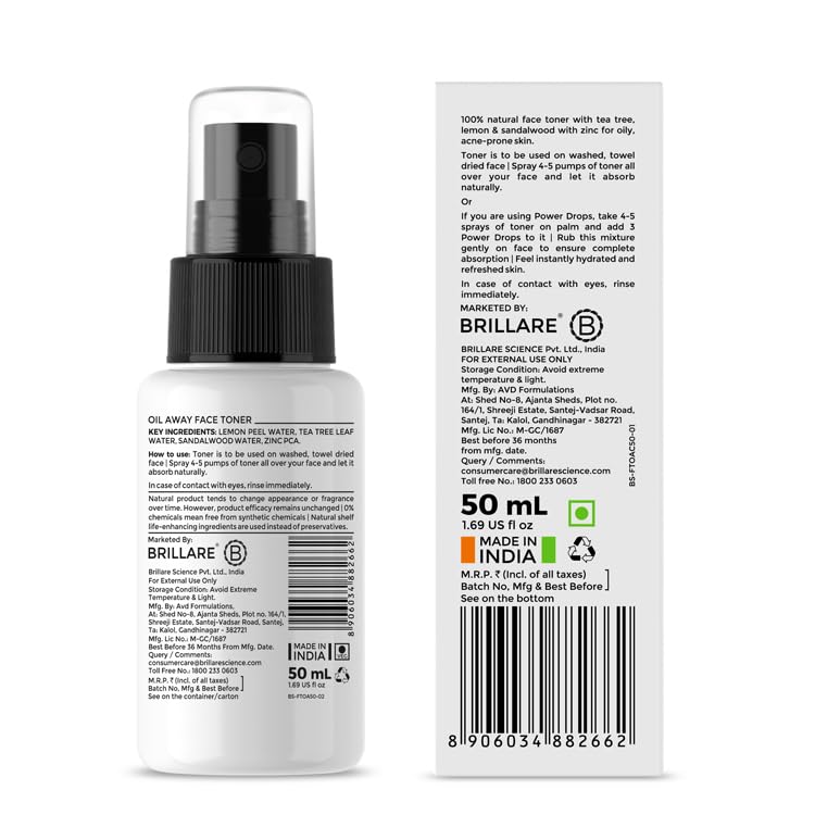 Brillare Oil Away Serum Mist For Oily, Acne Prone Skin